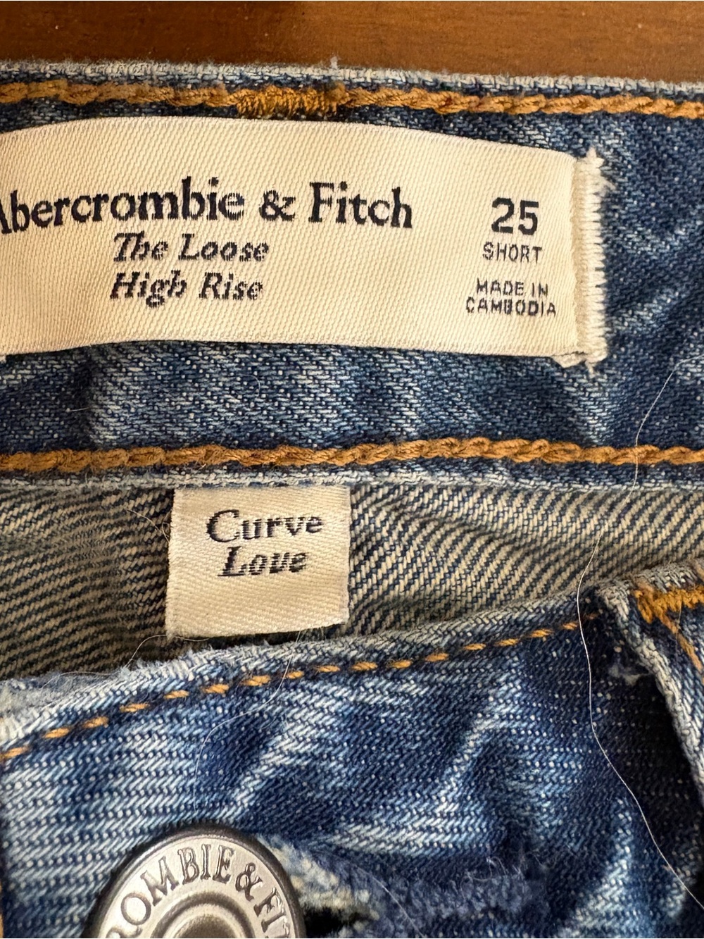 Abercrombie & Fitch Size 25/0 Short Curve Love The Loose Jeans High Rise - Picture 8 of 8